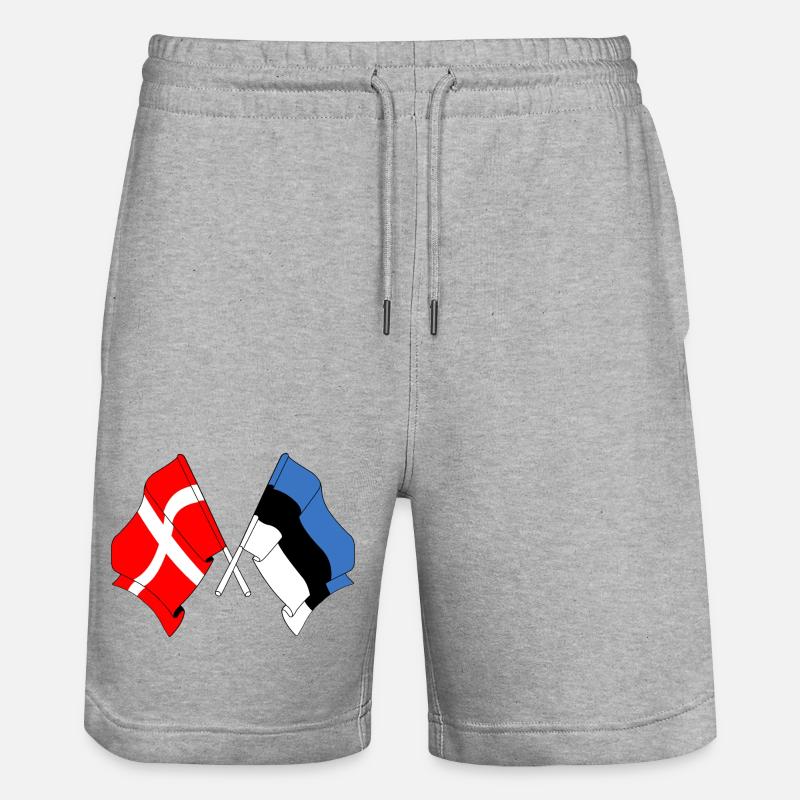 Drapeau Danemark drapeau Estonie - Short de jogging bio TRAINER Stanley/Stella unisexe - gris chiné