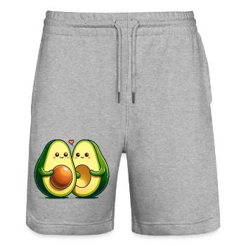 Avocado Couple - Stanley/Stella Trainer Unisex Organic Jogging Shorts - heather grey - Front - Nik (191cm) & Marisol (170cm)
