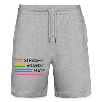 LGBT Pride Month - Direkt gegen Hass - Stanley/Stella Unisex Bio Joggingshorts Trainer  - Grau meliert - Vorne - Nik (191cm) & Marisol (170cm)