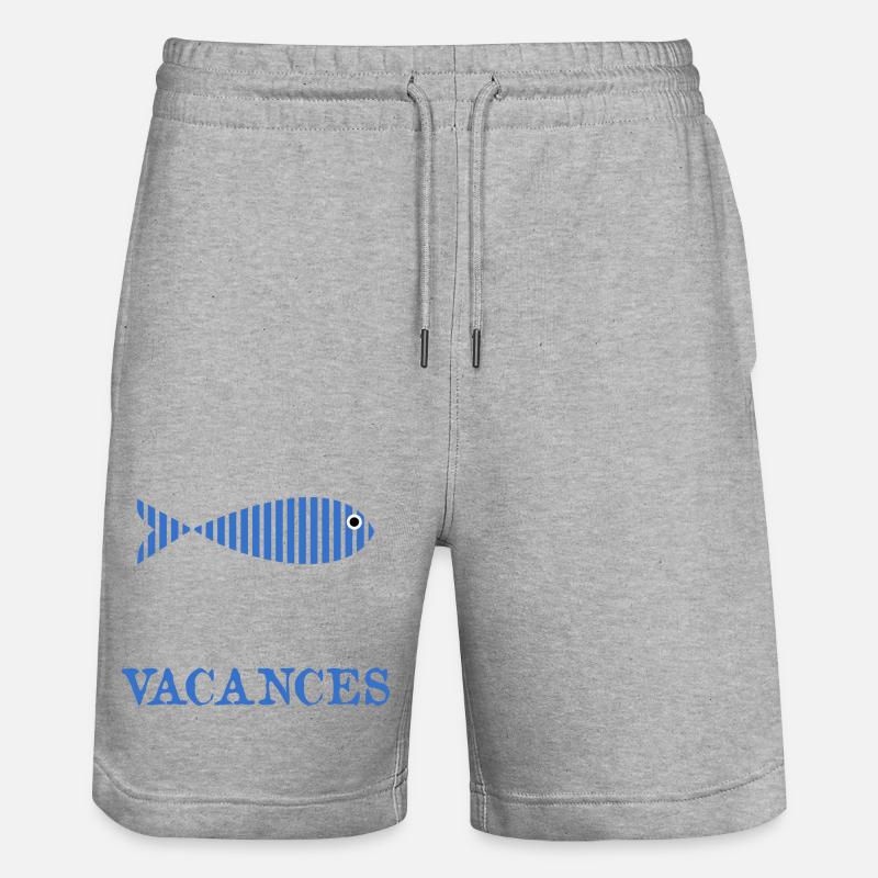 MERCI. MAÎTRESSE. MAÎTRE. VACANCES - Short de jogging bio TRAINER Stanley/Stella unisexe - gris chiné