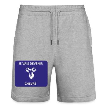 Ich werde eine Ziege - Stanley/Stella Unisex Bio Joggingshorts Trainer  - Grau meliert - Vorne - Nik (191cm) & Marisol (170cm)