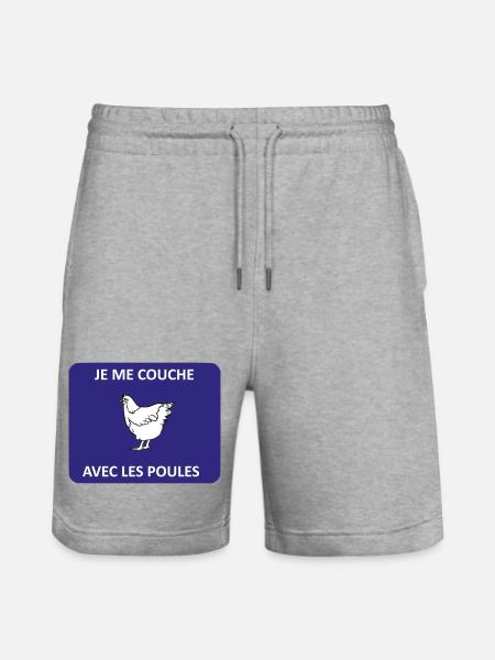 Jeg går i seng med hønsene - Stanley/Stella Trainer økologiske unisex joggingshorts - grå meleret