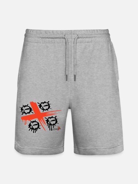 4 Mori Spray - Stanley/Stella Unisex Bio Joggingshorts Trainer  - Grau meliert