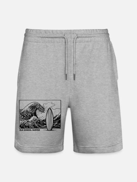 Old School Surfer - Stanley/Stella Unisex Bio Joggingshorts Trainer - Grau meliert