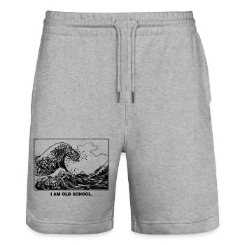 Old School Wave - Stanley/Stella Unisex Bio Joggingshorts Trainer  - Grau meliert - Vorne - Nik (191cm) & Marisol (170cm)