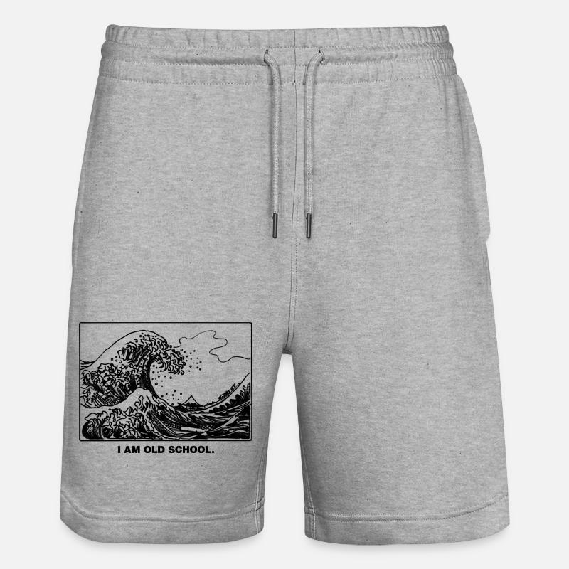 Old School Wave - Stanley/Stella Unisex Bio Joggingshorts Trainer - Grau meliert