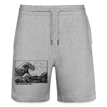 Searching for ... THE WAVE? - Stanley/Stella Trainer Unisex Organic Jogging Shorts - heather grey - Front - Nik (191cm) & Marisol (170cm)
