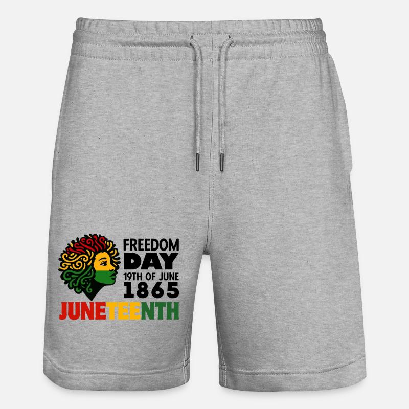 Juneteenth - Stanley/Stella Unisex Bio Joggingshorts Trainer  - Grau meliert