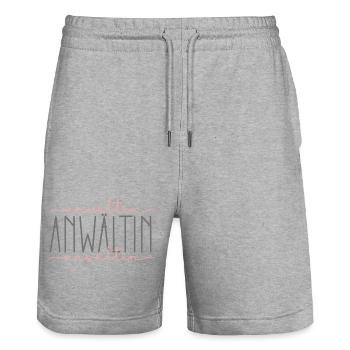 Anwältin Geschenk Anwalt Schnörkel - Stanley/Stella Unisex Bio Joggingshorts Trainer  - Grau meliert - Vorne - Nik (191cm) & Marisol (170cm)