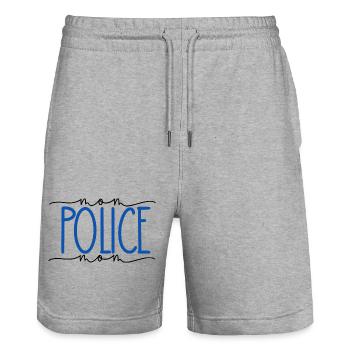 Policewoman Proud Mom Cute Gift - Stanley/Stella Trainer Unisex Organic Jogging Shorts - heather grey - Front - Nik (191cm) & Marisol (170cm)