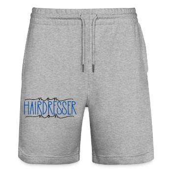 Friseurin stolze Mama süßes Geschenk - Stanley/Stella Unisex Bio Joggingshorts Trainer  - Grau meliert - Vorne - Nik (191cm) & Marisol (170cm)