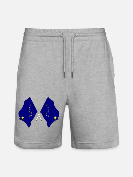 Two flags Alaska - Stanley/Stella Trainer Unisex Organic Jogging Shorts - heather grey