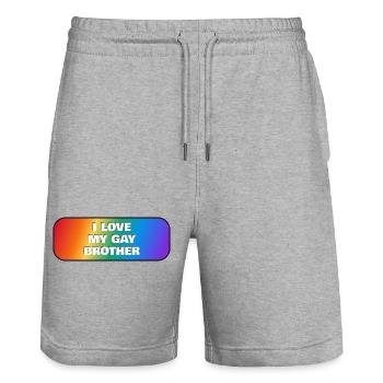 Ich liebe meinen schwulen Bruder - Stanley/Stella Unisex Bio Joggingshorts Trainer  - Grau meliert - Vorne - Nik (191cm) & Marisol (170cm)