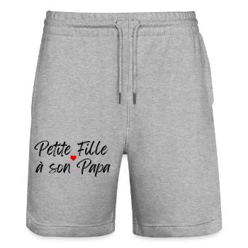 Little Girl with Her Daddy - Stanley/Stella Trainer Unisex Organic Jogging Shorts - heather grey - Front - Nik (191cm) & Marisol (170cm)