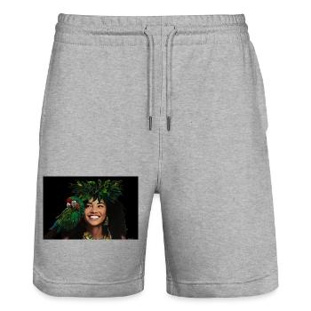 Amazone - Short de jogging bio TRAINER Stanley/Stella unisexe - gris chiné - Devant - Nik (191cm) & Marisol (170cm)