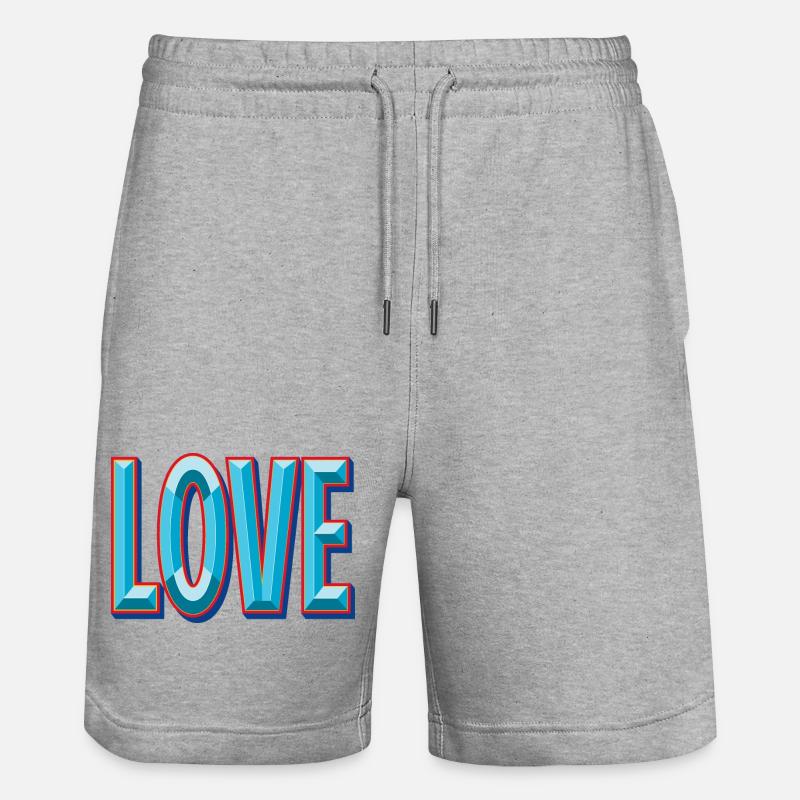 Découpe 3D LOVE - Short de jogging bio TRAINER Stanley/Stella unisexe - gris chiné