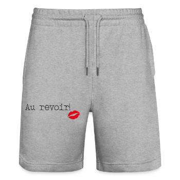 Au revoir - Little French Speaking - Stanley/Stella Unisex Bio Joggingshorts Trainer  - Grau meliert - Vorne - Nik (191cm) & Marisol (170cm)