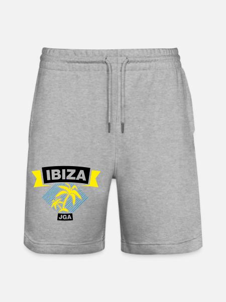 IBIZA Bachelor Party Crew - Stanley/Stella Trainer Unisex Organic Jogging Shorts - heather grey