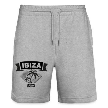 IBIZA – Enterrement de vie de garçon sous les palmiers 2c - Short de jogging bio TRAINER Stanley/Stella unisexe - gris chiné - Devant - Nik (191cm) & Marisol (170cm)
