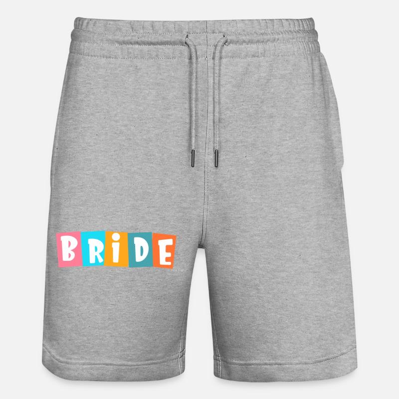 Team Bride! Personalisierbar - Stanley/Stella Unisex Bio Joggingshorts Trainer  - Grau meliert