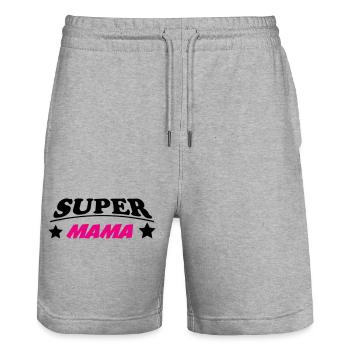 maman mother mama - Short de jogging bio TRAINER Stanley/Stella unisexe - gris chiné - Devant - Nik (191cm) & Marisol (170cm)