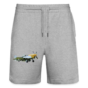 P-51 - Stanley/Stella Unisex Bio Joggingshorts Trainer  - Grau meliert - Vorne - Nik (191cm) & Marisol (170cm)