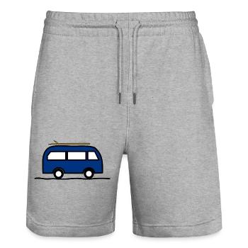 PAPA. OPA. VATERTAG. GELIEBTE. MEISTER - Stanley/Stella Unisex Bio Joggingshorts Trainer  - Grau meliert - Vorne - Nik (191cm) & Marisol (170cm)