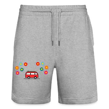 PAPA. OPA. VATERTAG. GELIEBTE. MEISTER - Stanley/Stella Unisex Bio Joggingshorts Trainer  - Grau meliert - Vorne - Nik (191cm) & Marisol (170cm)