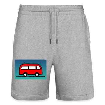 PAPA. OPA. VATERTAG. GELIEBTE. MEISTER. LEHRER - Stanley/Stella Unisex Bio Joggingshorts Trainer  - Grau meliert - Vorne - Nik (191cm) & Marisol (170cm)