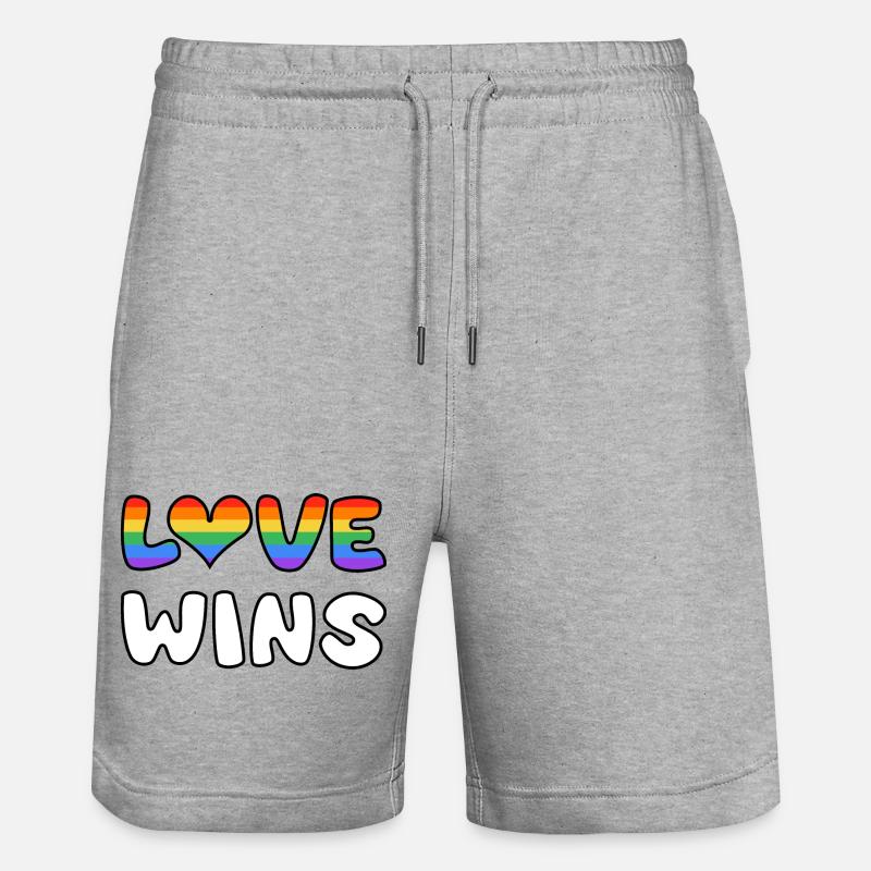 L’amour gagne : Rainbow Love Design - Short de jogging bio TRAINER Stanley/Stella unisexe - gris chiné