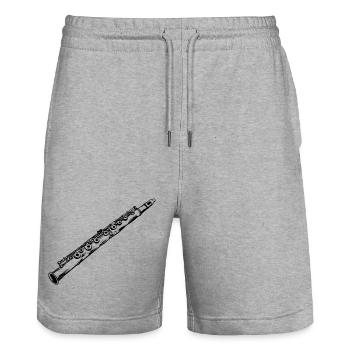 Flûte - Short de jogging bio TRAINER Stanley/Stella unisexe - gris chiné - Devant - Nik (191cm) & Marisol (170cm)