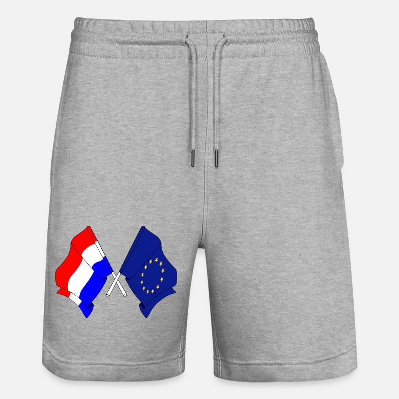 Drapeau des Pays-Bas, drapeau de l’Europe - Short de jogging bio TRAINER Stanley/Stella unisexe - gris chiné