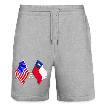 Flagge USA Chile - Stanley/Stella Unisex Bio Joggingshorts Trainer  - Grau meliert - Vorne - Nik (191cm) & Marisol (170cm)