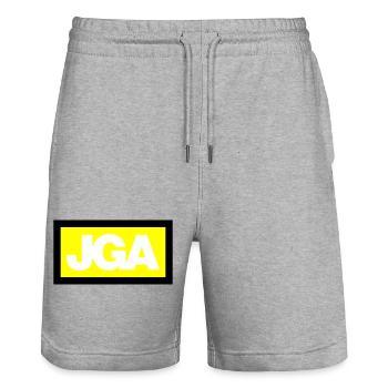 JGA SIMPLE - Emblem 3C - Stanley/Stella Unisex Bio Joggingshorts Trainer  - Grau meliert - Vorne - Nik (191cm) & Marisol (170cm)