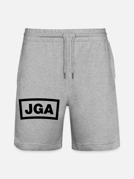Bachelor Party Crew - Emblem - Stanley/Stella Trainer Unisex Organic Jogging Shorts - heather grey
