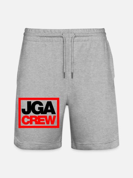 Bachelor Party Crew - Emblem - Stanley/Stella Trainer Unisex Organic Jogging Shorts - heather grey