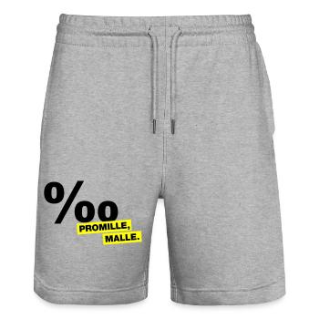 Promille, Malle - Stanley/Stella Unisex Bio Joggingshorts Trainer  - Grau meliert - Vorne - Nik (191cm) & Marisol (170cm)
