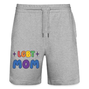 LGBTQ-Pride-Monat - LGBT-Mutter - Stanley/Stella Unisex Bio Joggingshorts Trainer  - Grau meliert - Vorne - Nik (191cm) & Marisol (170cm)