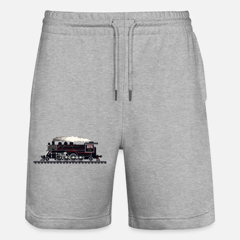 Eisenbahn Grafik - Stanley/Stella Unisex Bio Joggingshorts Trainer  - Grau meliert