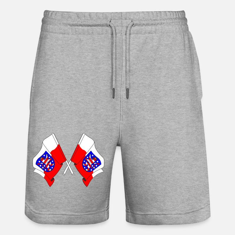 Deux drapeaux traversent la Thuringe - Short de jogging bio TRAINER Stanley/Stella unisexe - gris chiné