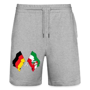 Drapeau Allemagne, Rhénanie-du-Nord-Westphalie - Short de jogging bio TRAINER Stanley/Stella unisexe - gris chiné - Devant - Nik (191cm) & Marisol (170cm)