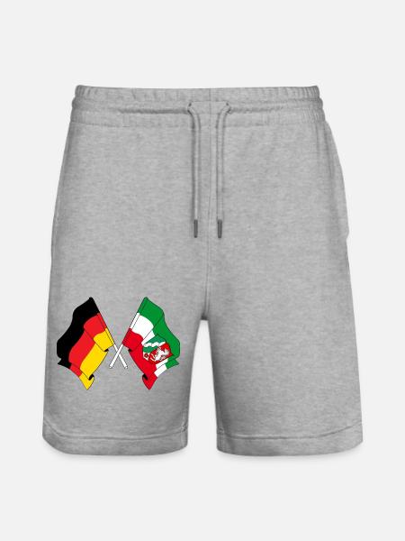 Flag Germany, North Rhine Westphalia - Stanley/Stella Trainer Unisex Organic Jogging Shorts - heather grey