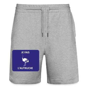 Je fais l'autruche - Short de jogging bio TRAINER Stanley/Stella unisexe - gris chiné - Devant - Nik (191cm) & Marisol (170cm)