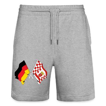 Drapeau Allemagne, Brême - Short de jogging bio TRAINER Stanley/Stella unisexe - gris chiné - Devant - Nik (191cm) & Marisol (170cm)