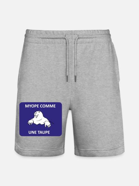 Short-sighted as a mole - Stanley/Stella Trainer Unisex Organic Jogging Shorts - heather grey