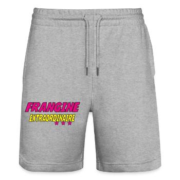 FRANGINE EXTRAORDINAIRE - Short de jogging bio TRAINER Stanley/Stella unisexe - gris chiné - Devant - Nik (191cm) & Marisol (170cm)