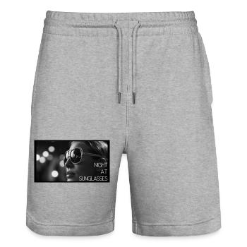 sunglasses at night s w words - Stanley/Stella Unisex Bio Joggingshorts Trainer  - Grau meliert - Vorne - Nik (191cm) & Marisol (170cm)