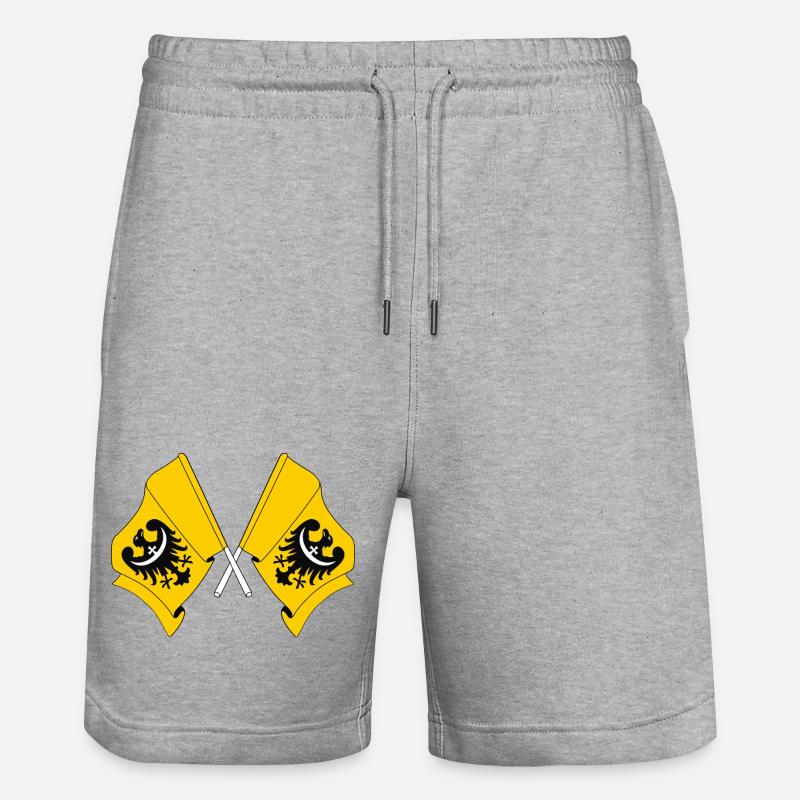 Deux drapeaux de Basse-Silésie - Short de jogging bio TRAINER Stanley/Stella unisexe - gris chiné