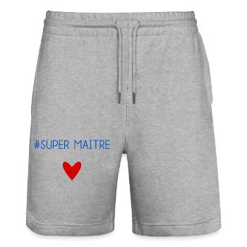 MEISTER. MEISTER. VIELEN DANK. DANKE, MEISTER. MEISTER - Stanley/Stella Unisex Bio Joggingshorts Trainer  - Grau meliert - Vorne - Nik (191cm) & Marisol (170cm)