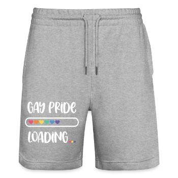 LGBTQ Pride Month - Gay Pride. Loading - Stanley/Stella Trainer Unisex Organic Jogging Shorts - heather grey - Front - Nik (191cm) & Marisol (170cm)